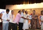 Smt. Smriti Z Irani, Hon’ble Minister of Textiles, Govt. of India, releasing the Study & Documentation Report of Traditional Handwovens’ of Karnataka state during the inaugural session of the National Workshop on Promotion of Unique Textiles and Handicrafts through GI & Post-GI initiatives in the presence of Shri Ajay Tamta, Hon’ble Minister of state for Textiles & Ms. Rashmi Verma, Secretary (Textiles), Govt. of India