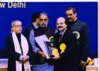 Dr.P Nayak Secretary,Textiles Committee receiving the National Award for the Best Accessible Website from the Hon'ble President of India on 3rd December 2014.